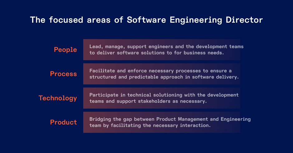 Software engineering director's focus areas